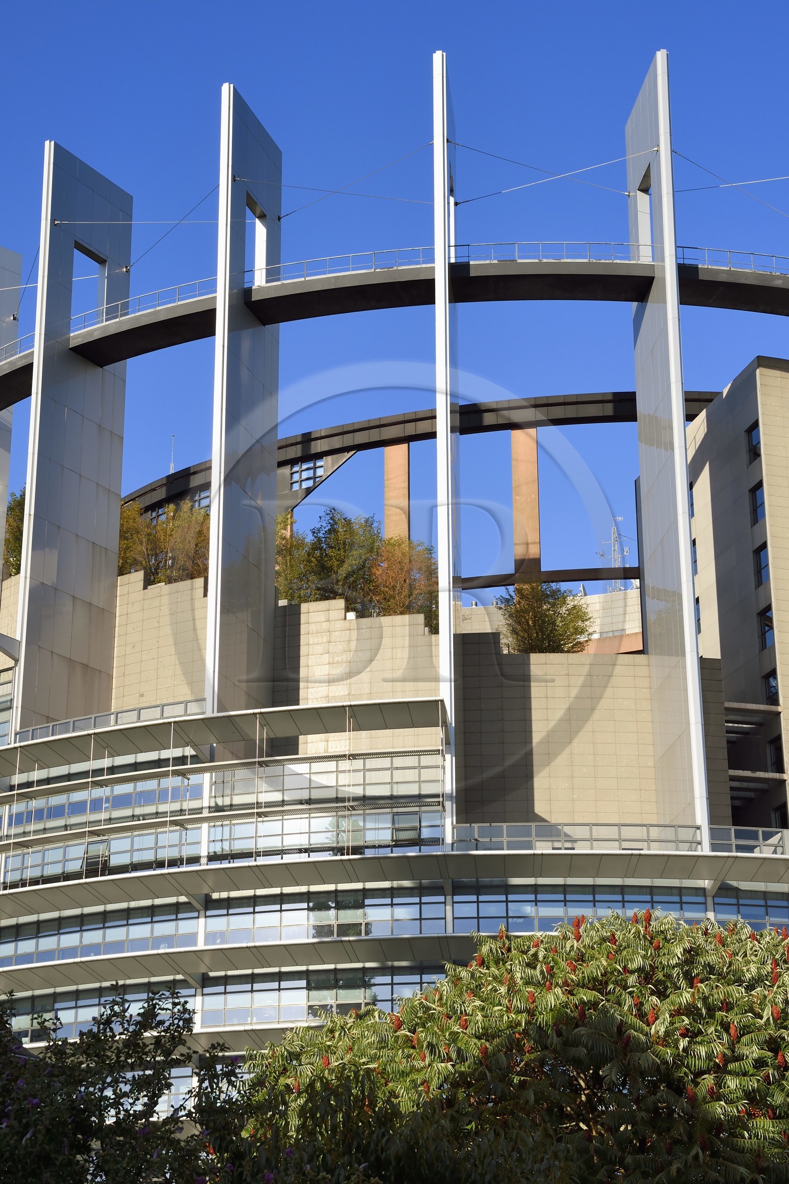 France, Bas-Rhin (67), Strasbourg, quartier européen, le Parlement européen, batiment Louise-Weiss, la tour