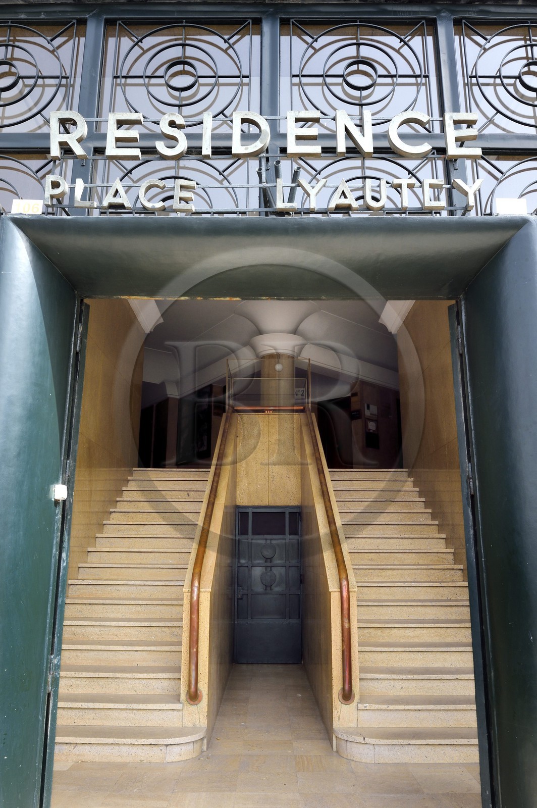 Morocco, Casablanca, the Residence on Mohammed V square (former Lyautey square) of Art Déco style
