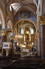France, Alpes-Maritimes (06), vallée de la Roya (arrière-pays niçois), au pied du parc national du Mercantour, Saorge, l'église Saint-Sauveur