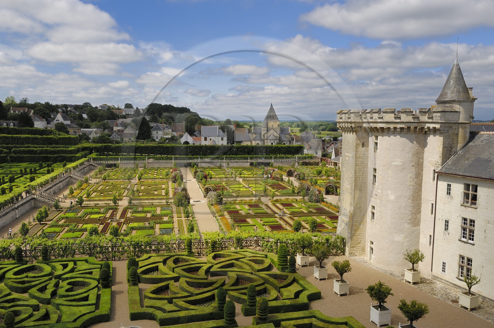 France, Indre-et-Loire (37), Vallée de la Loire classée patrimoine mondial de l'UNESCO, Villandry, le château de Villandry et ses jardins, propriété d'Henri et Angélique Carvallo