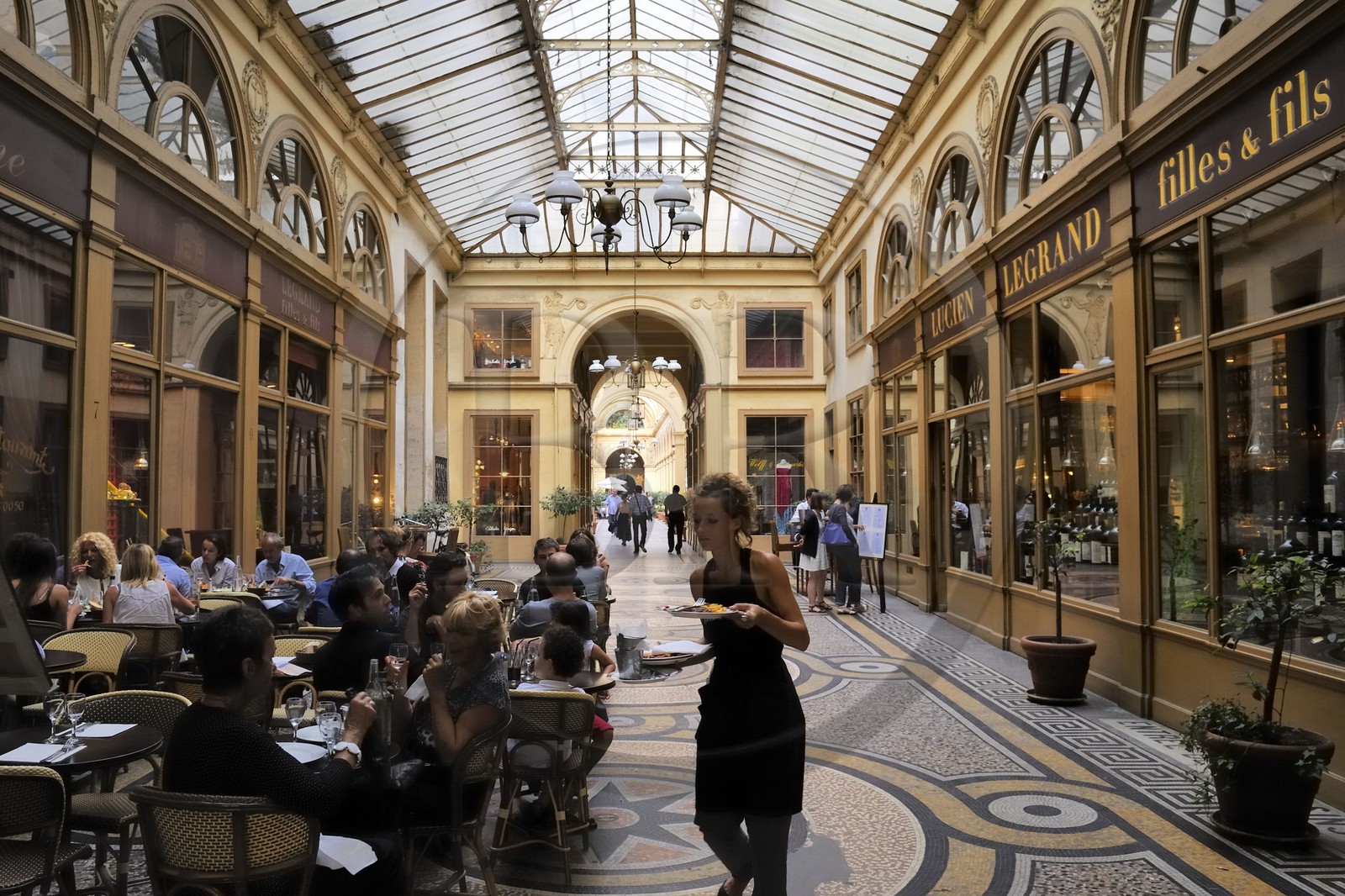 France, Paris (75), Galerie Vivienne, le Bistrot Vivienne