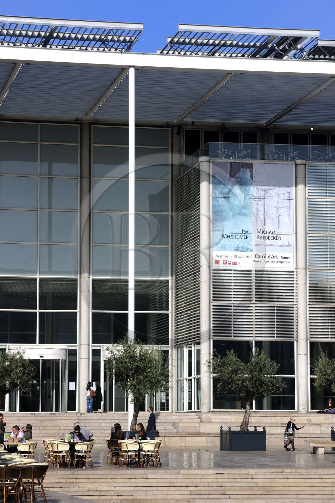 France, Gard (30), Nimes, Le Carré d'Art de l'architecte Norman Forster, médiathèque et centre d'Art Contemporain