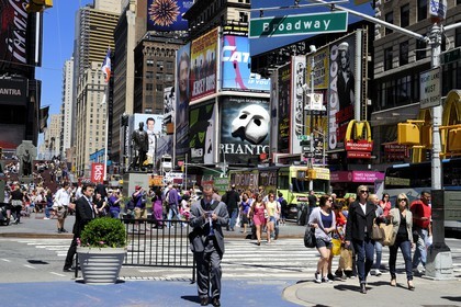 Etats-Unis, New York, Manhattan, Midtown, Times Square, partie piétonne et cycliste de Broadway