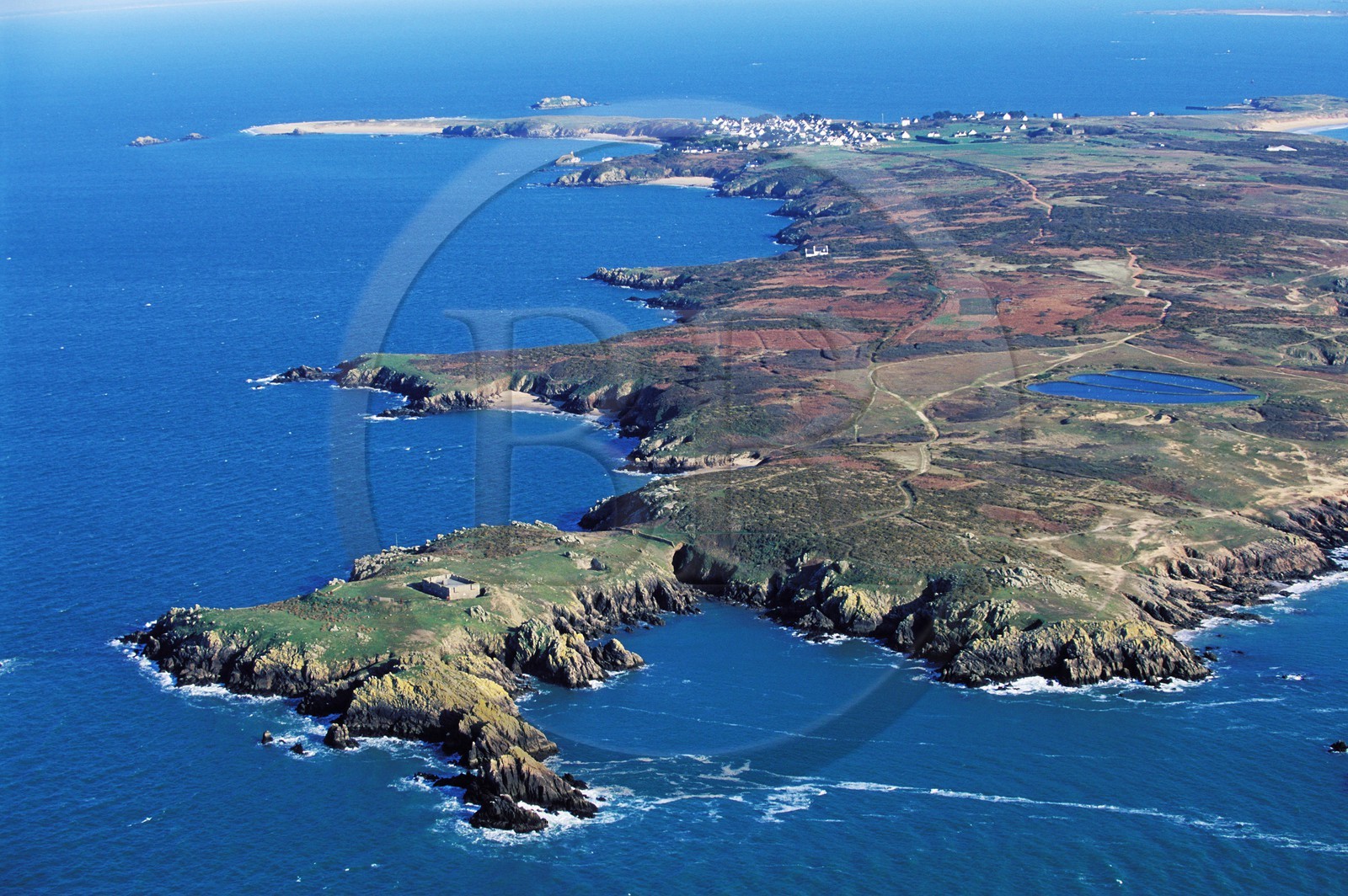France, Morbihan, the Houat Island (Aerial View)