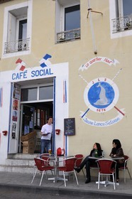 France, Hérault (34), Sète, quartier Haut, rue Villaret Joyeuse, café Le Social siège du club de la Jeune lance Sétoise