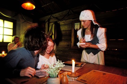 Lithuania (Baltic States), Vilnius, inside a typical restaurant