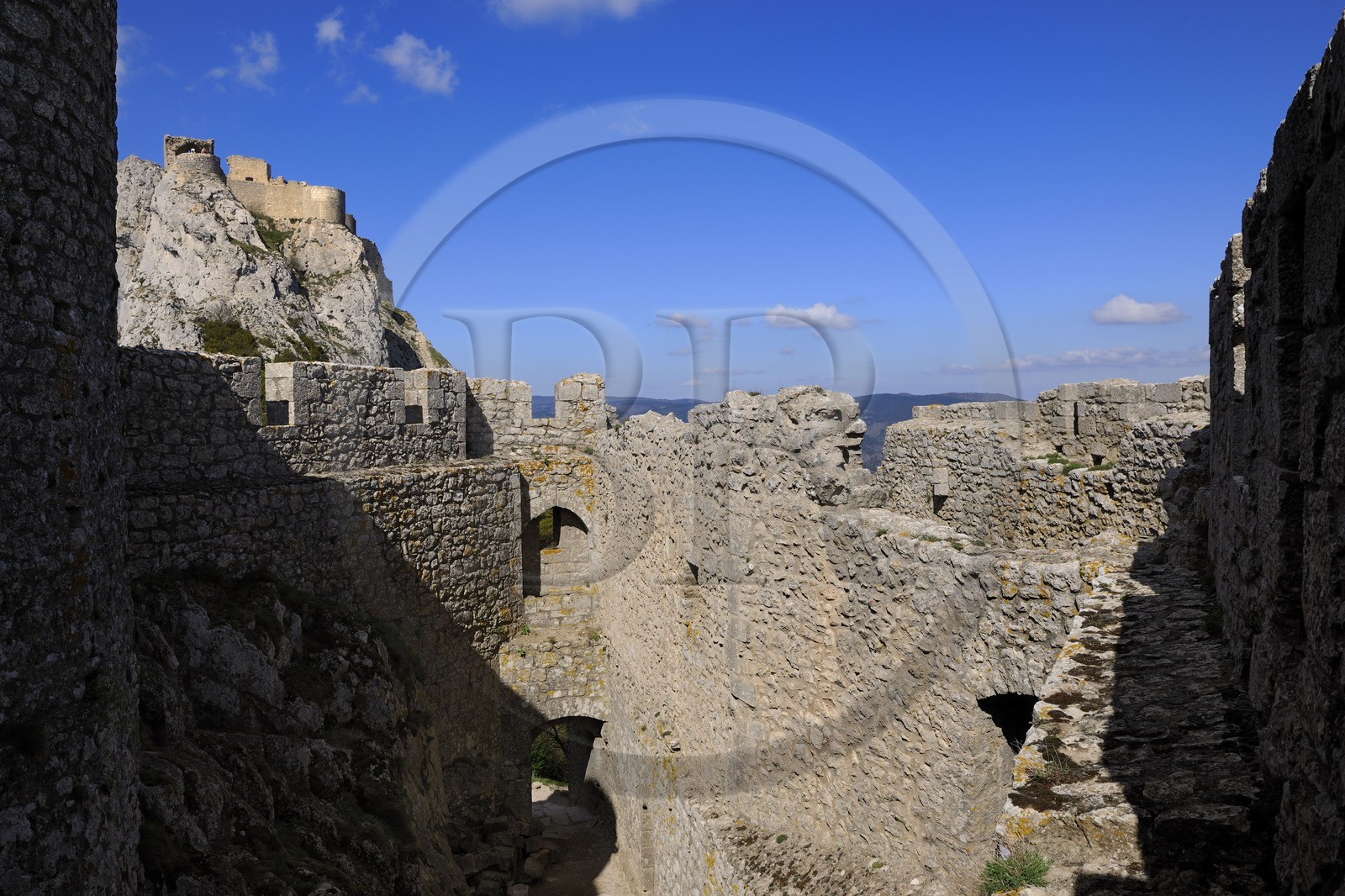 France, Aude (11), Pays Cathare, le château de Peyrepertuse du XIIe siecle