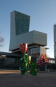 France, Nord, Lille, Euralille District, Esplanade Francois Mitterrand, Shangri-La Tulips, permanent sculpture by Yayoi Kusama