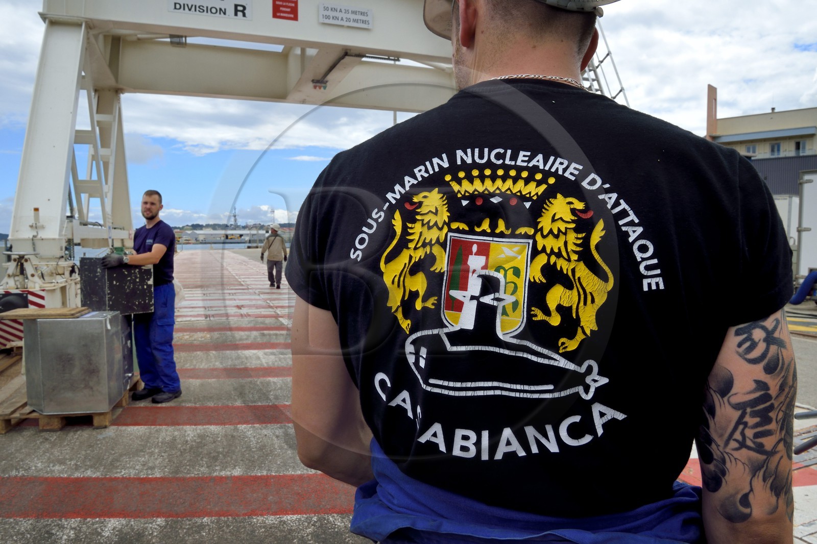 France, Var (83), Toulon, la base navale (Arsenal), à quai d'un sous-marin nucléaire d’attaque (SNA) de type Rubis
