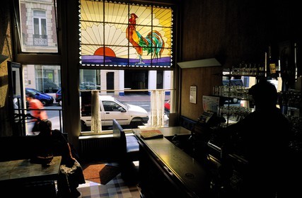 France, Nord, Lille, inside an estaminet, typical cafe or restaurant