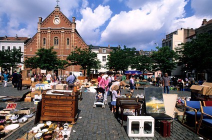 Belgique, Bruxelles, place de la Balle (Vossen plein), le marché aux puces quotidien