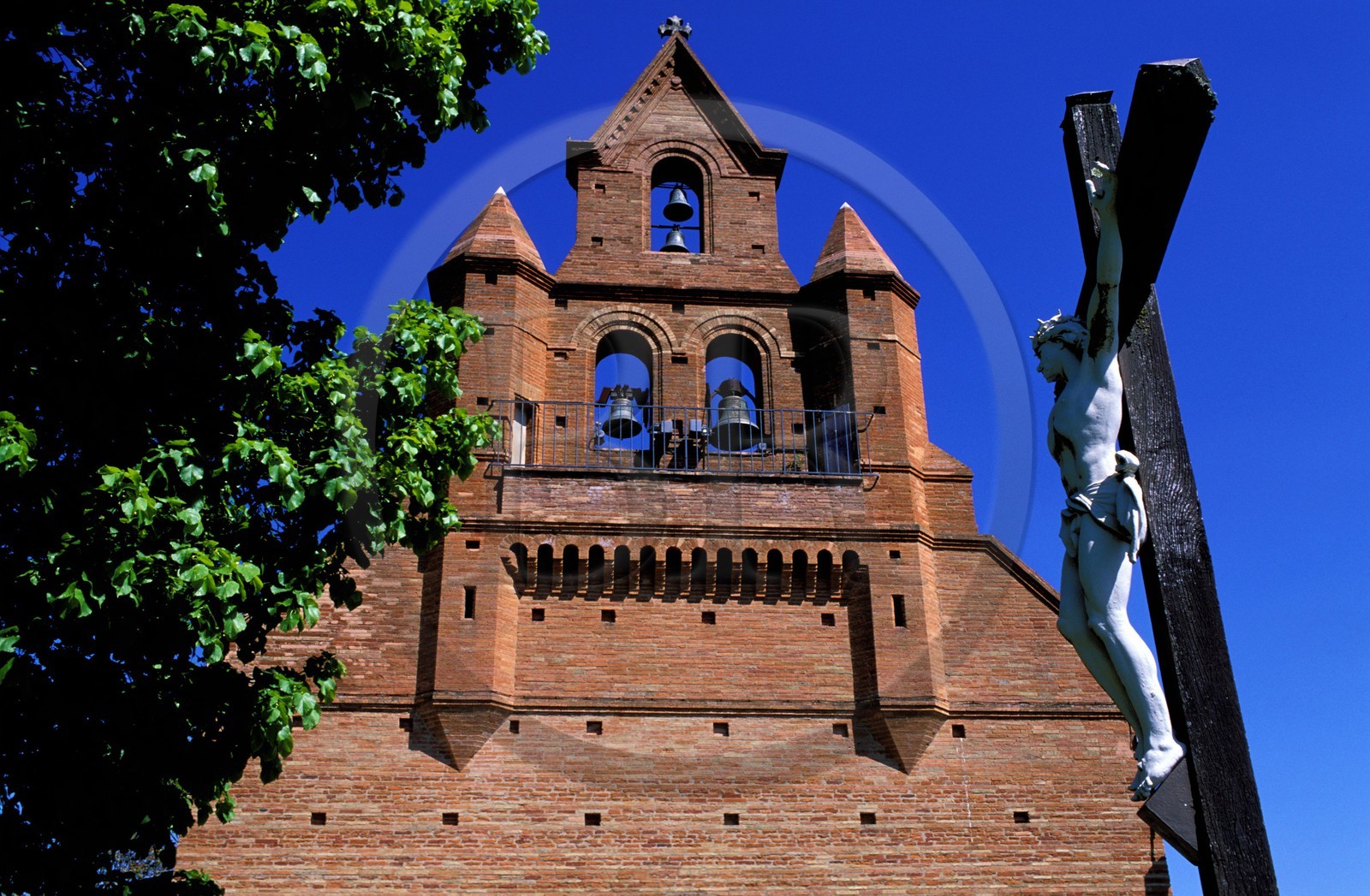 France, Haute-Garonne (31), l'église de Bellegarde-Sainte-Marie, toute en brique