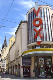 France, Bas-Rhin (67), Strasbourg, vieille ville classée au Patrimoine Mondial de l'UNESCO, La Grande Percée de 1908 dans le plan de la Neustadt, le cinéma Vox rue des Francs-Bourgeois