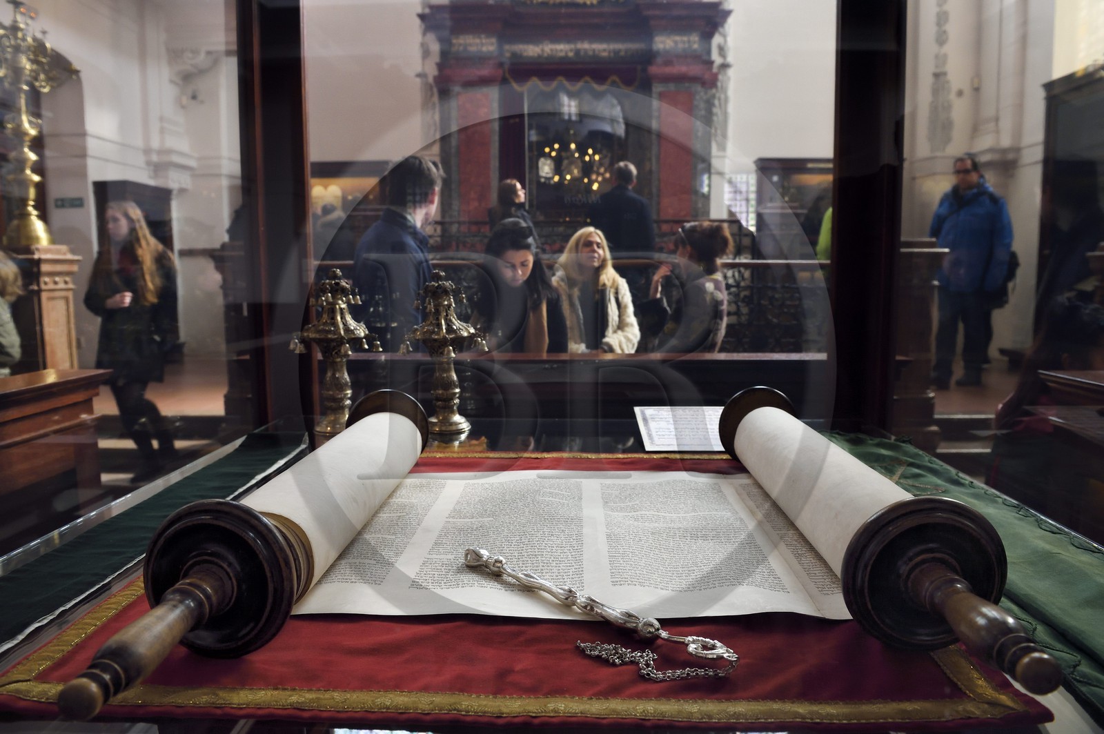 Czech Republic, Prague, historical centre listed as World Heritage by UNESCO, Jewish District of Josefov, Klaus synagogue now houses an exhibition dedicated to Jewish traditions and customs, Torah and Yad (Torah pointer)