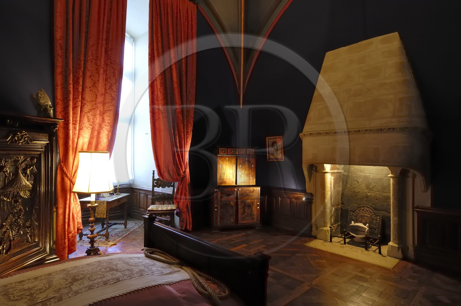 France, Maine et Loire, Chateau de Montreuil Bellay, bedroom