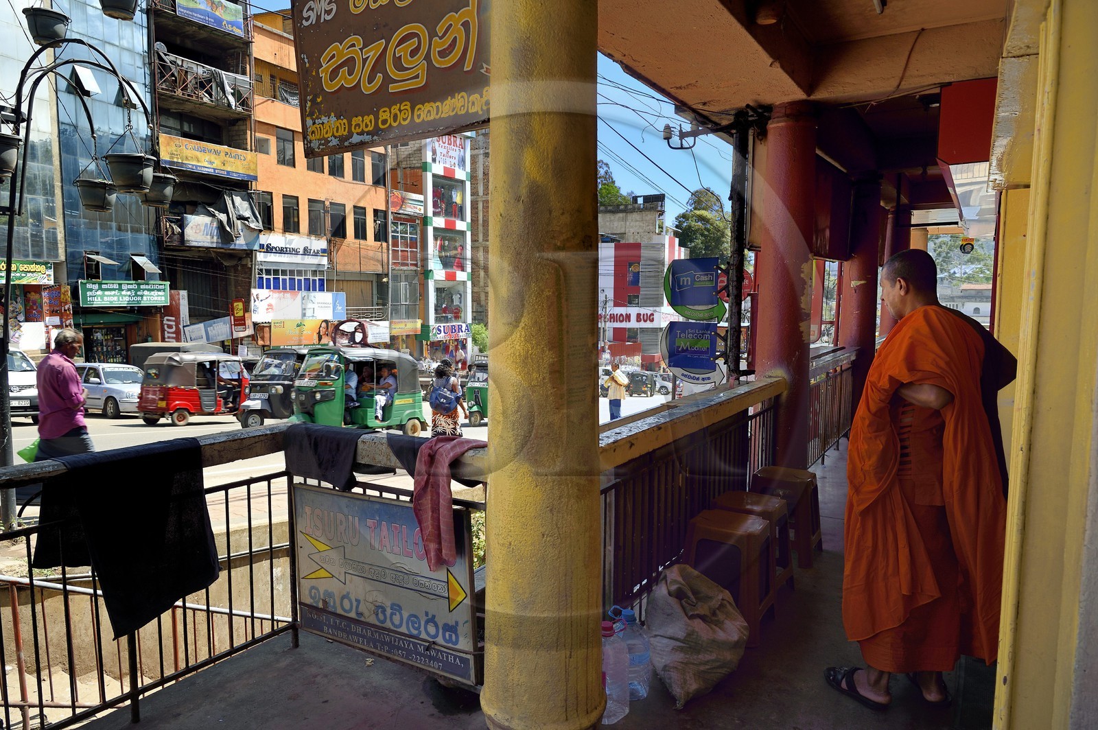 Sri Lanka, Province d'Uva, Bandarawela, rue principale