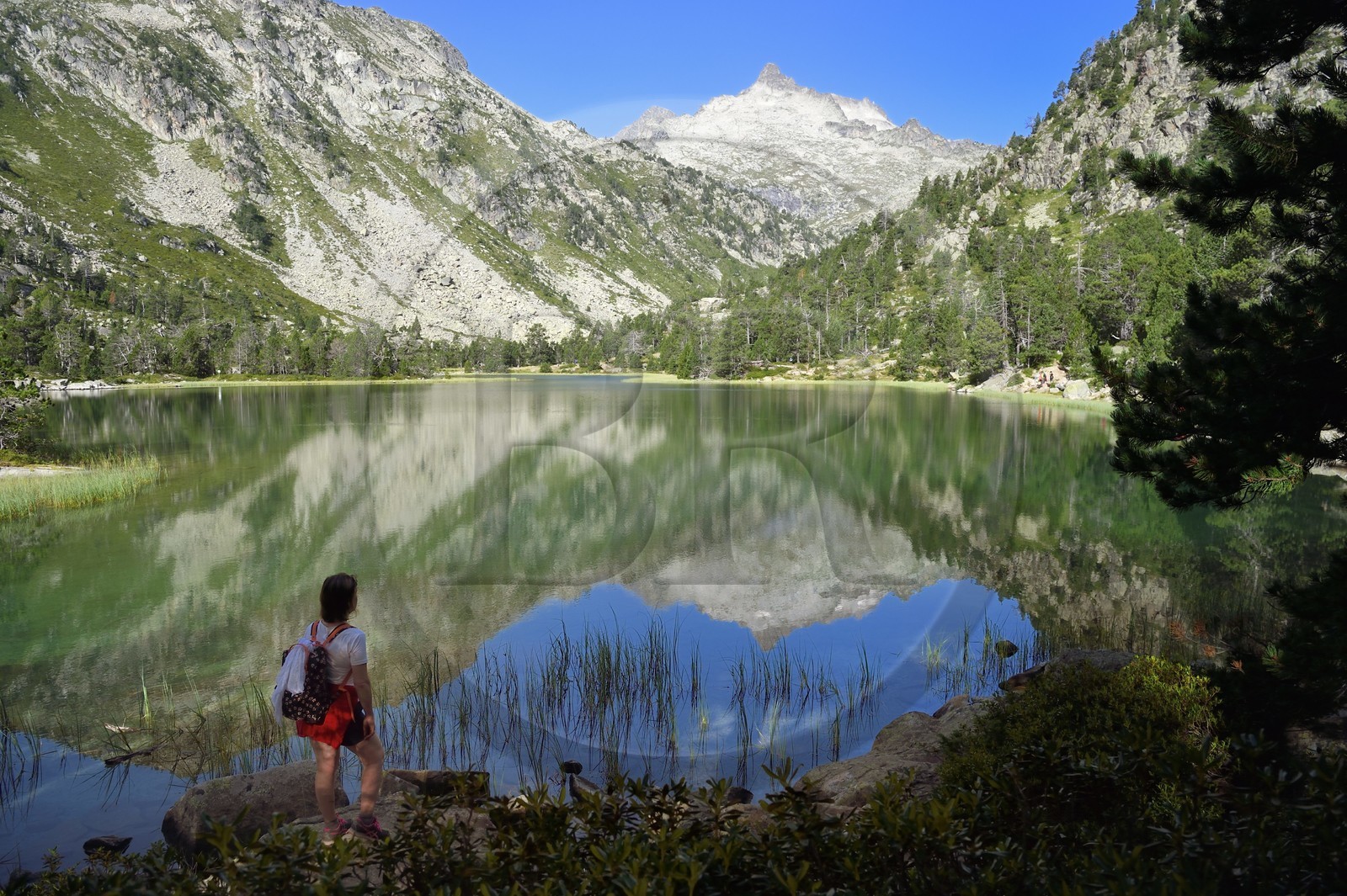 France, Hautes Pyrenees, Saint Lary Soulan, Neouvielle National Nature Reserve, Neouvielle lakes hike, Les Laquettes small lakes