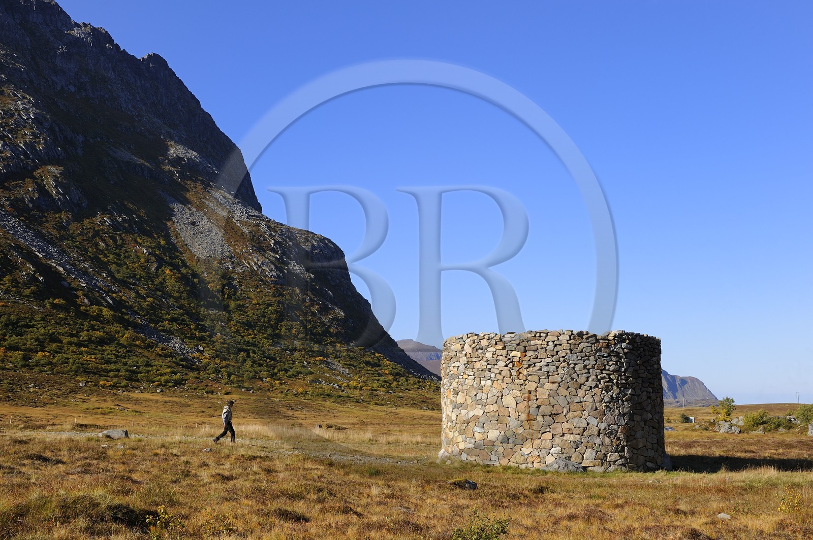 Norvège, Nordland, Iles Lofoten, Ile de Flakstadoy, Epitaph oeuvre de l'artiste Toshikatsu Endo