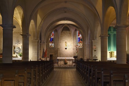 France, Meurthe-et-Moselle, Saintois region, colline de Sion-Vaudemont (hill of Sion), Basilica of Notre Dame de Sion, the nave