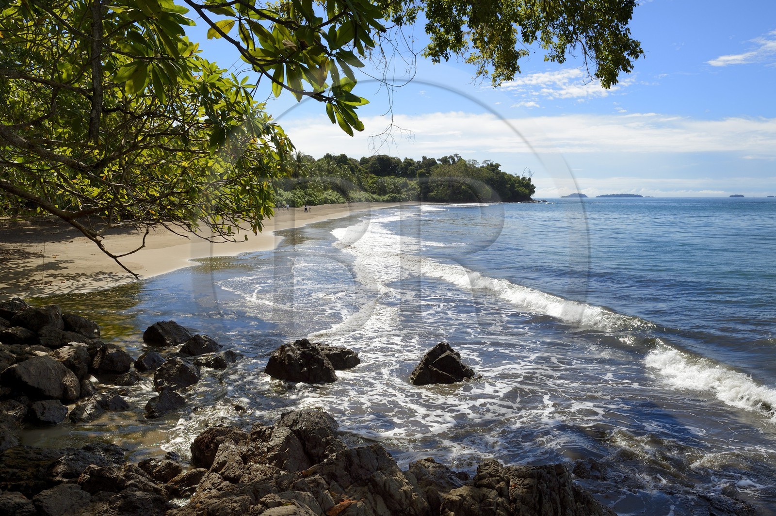 Panama, province de Chiriqui, Parc national marin du Golfe de Chiriqui, Isla Palenque, la plage sud de playa Palenque