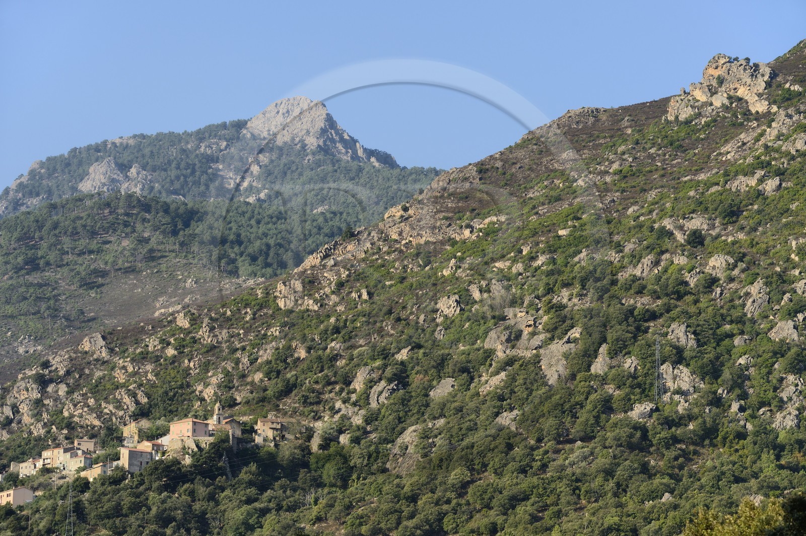 France, Haute Corse, Niolu (Niolo) region, perched village of Ponte Castirla