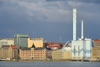 Suède, Västra Götaland, Göteborg (Gothenburg), centrale thermique de la ville dans le port