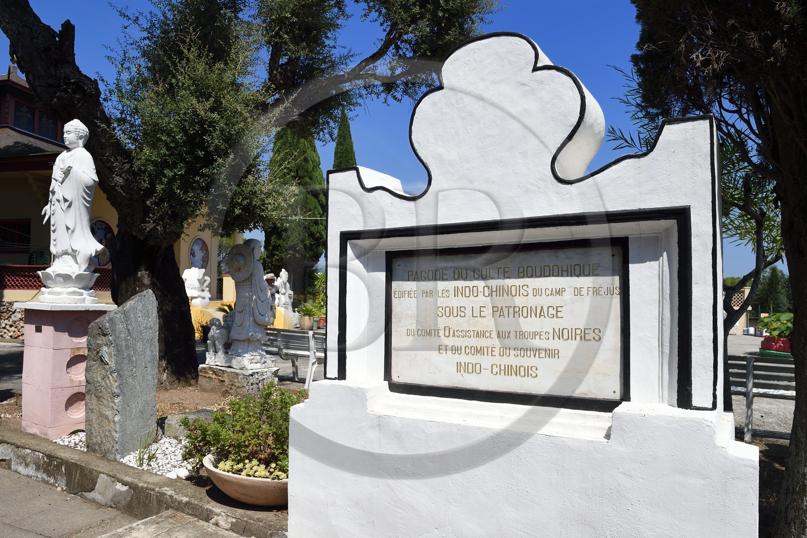 France, Var (83), Fréjus, ancien camp militaire Gallieni, la pagode Hông Hiên Tu, lieu de culte bouddhique édifié en 1917 par les tirailleurs indochinois