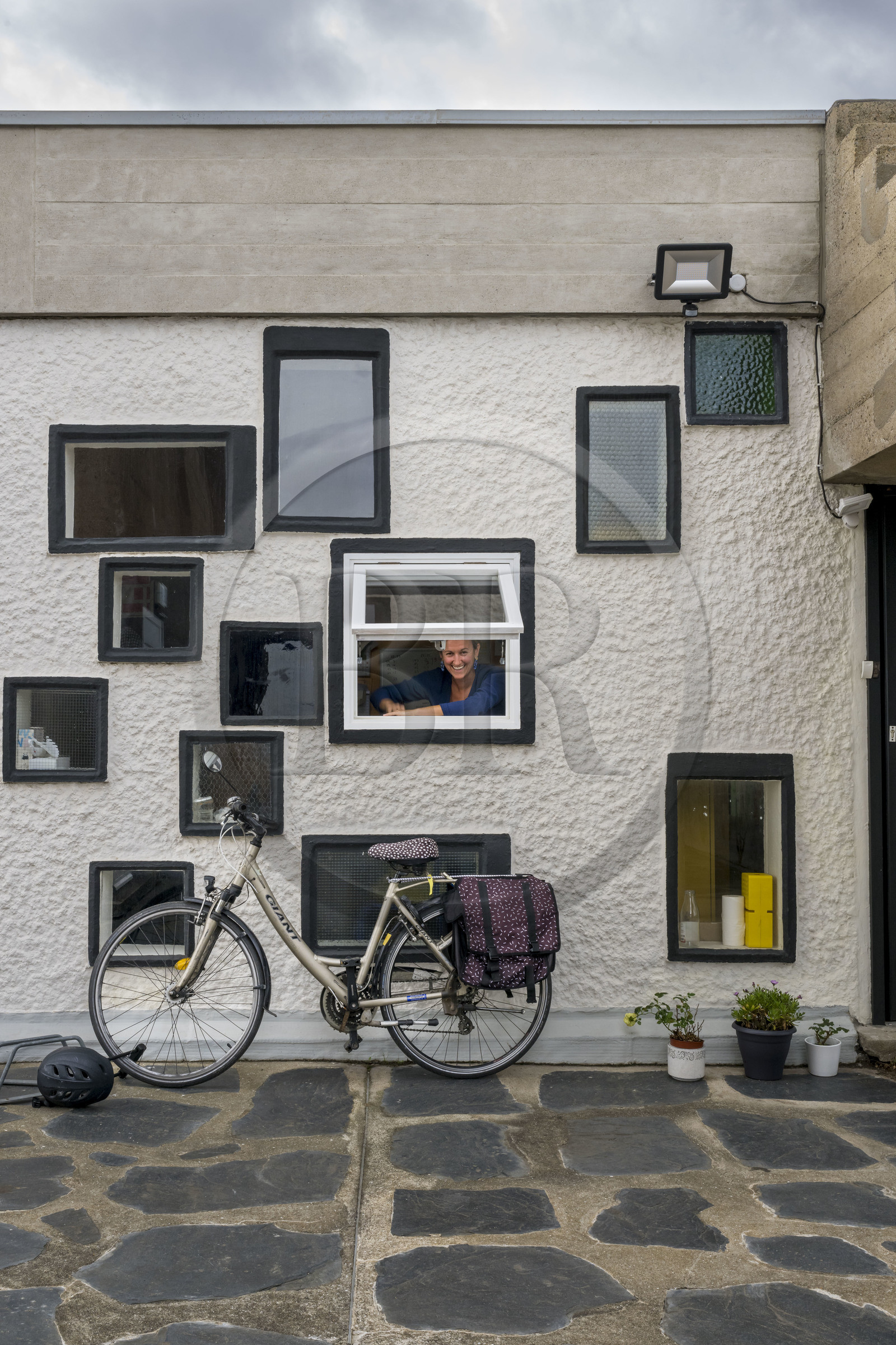 France, Loire Atlantique, suburb of Nantes, Rezé, the Maison Radieuse by the architect Le Corbusier, the nursery school installed on the roof terrace and its director Carla Godard