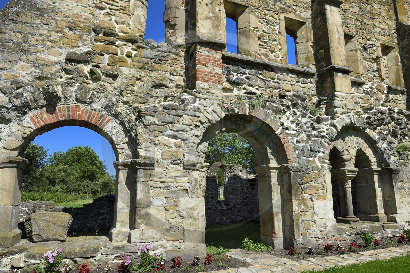 Romania, Transylvania, Sibiu and Fagaras region, Carta, the ruins of the former Cistercian Carta monastery (1205-1474), the dormitory and refectory