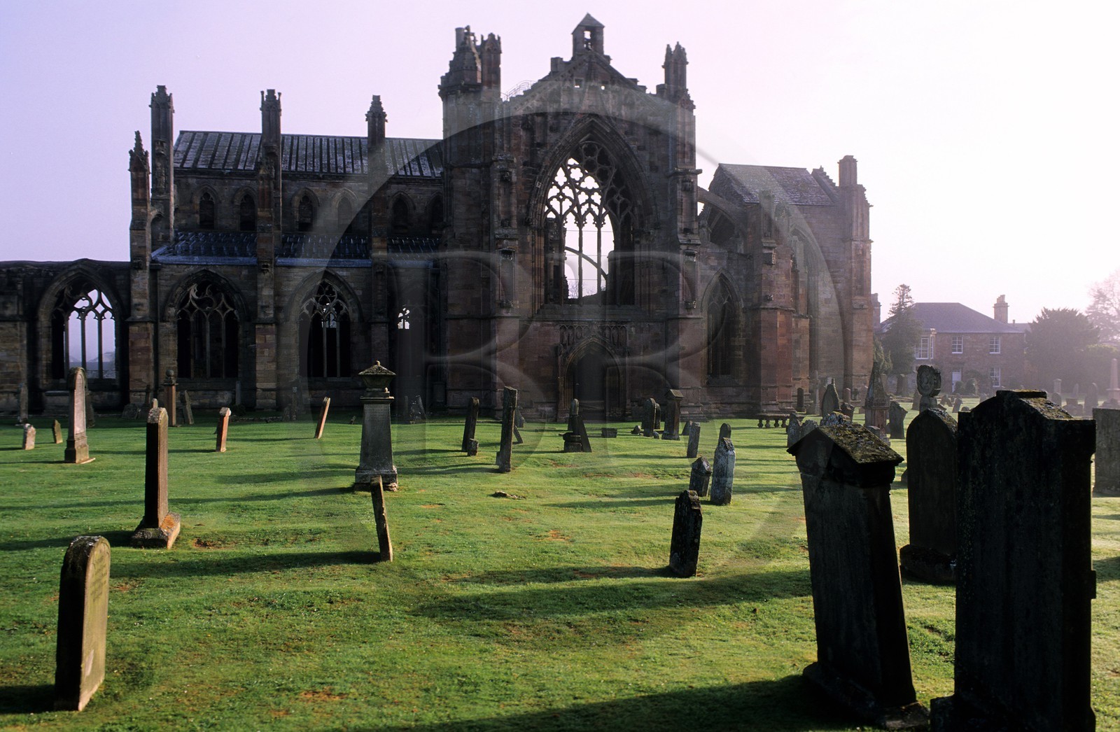 Royaume-Uni, Ecosse, région des Borders, ruines de l' abbaye de Melrose