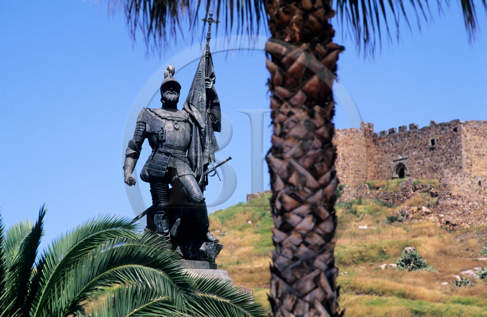 Espagne, Estrémadure, Medelin Le conquistador Hernan Cortes