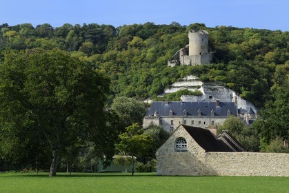 France, Val-d'Oise (95), parc naturel du Vexin français, la Roche-Guyon, labellisé Les Plus Beaux Villages de France, le château