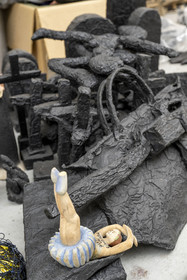 France, Hauts de Seine, Malakoff, works in progress in the studio of artist Annette Messager