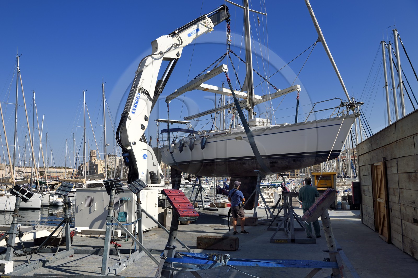 France, Bouches du Rhone, Marseille, the Vieux Port, shipyard