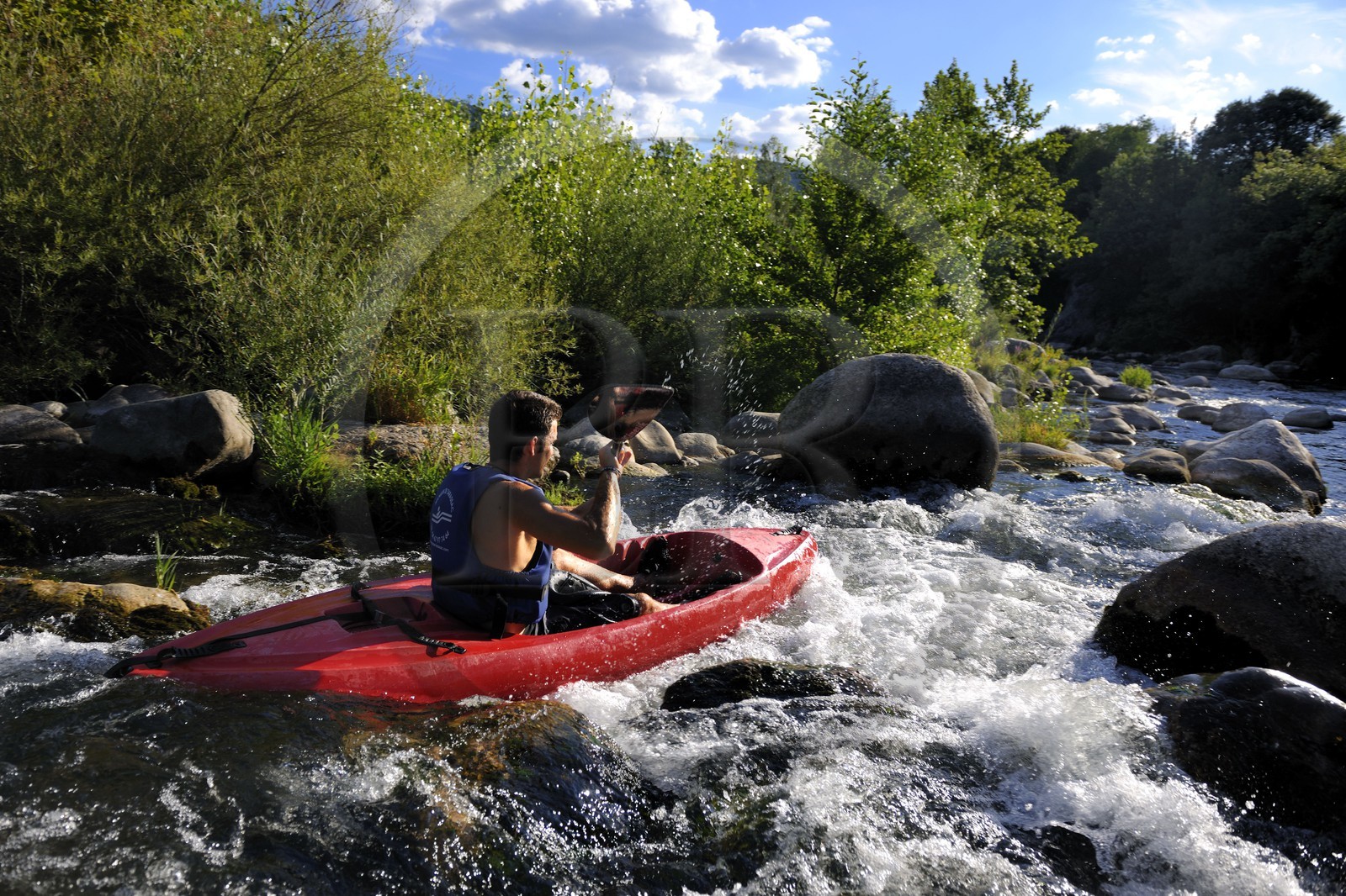 France, Hérault (34), vallée de l' Orb, descente en canoë-kayak de la rivière Orb au moulin de Travassac à Mons la Trivalle