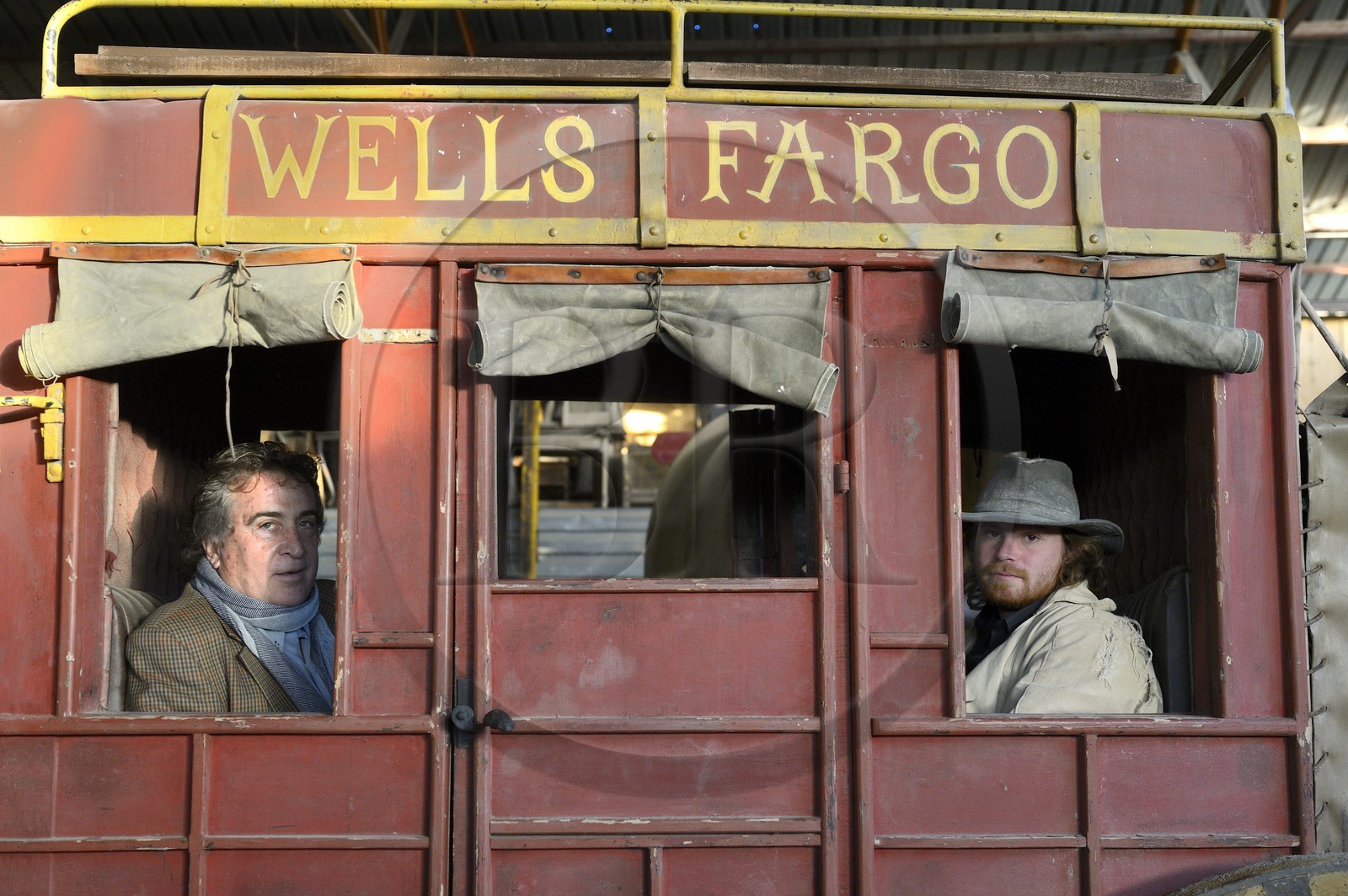 Spain, Andalusia, Almeria Province, Tabernas Desert, Fort Bravo Texas-Hollywood Amusement park where the 7 Mercenaries from John Sturges, Les Petroleuses from Christian-Jaque and A Fistful of Dollars from Sergio Leone were filmed, on the left the co-owner Rafael Molina