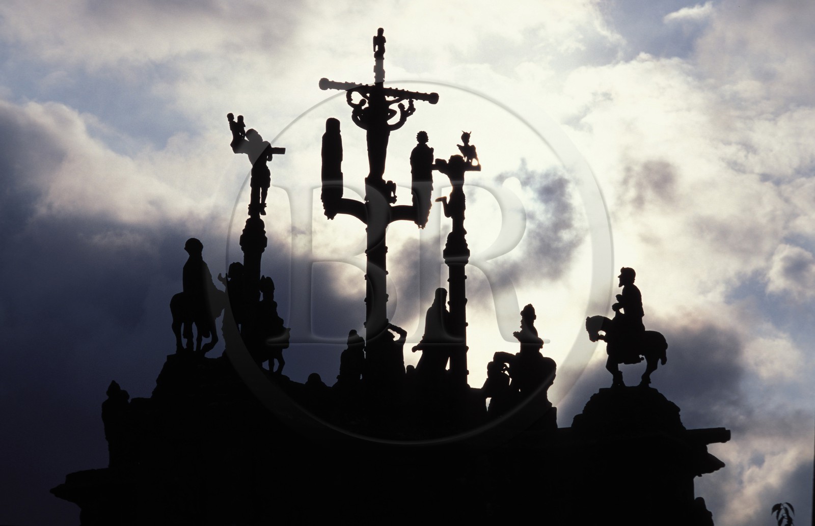 France, Finistère (29), village de Pleyben, un calvaire de 1555