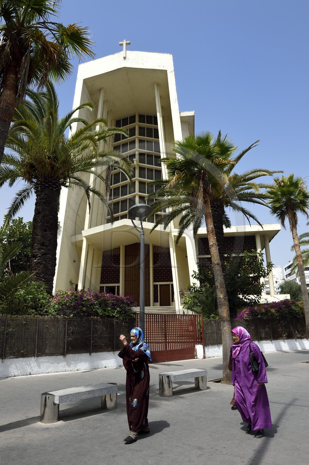 Morocco, Casablanca, Notre-Dame-de-Lourdes built in 1954 by architect Achille Dangleterre
