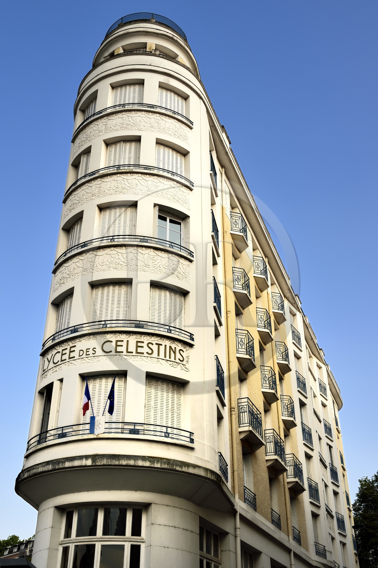 France, Allier (03), Vichy, the former Hotel des Célestins, now Lycée des Célestins, in the shape of a liner and in Art Deco style