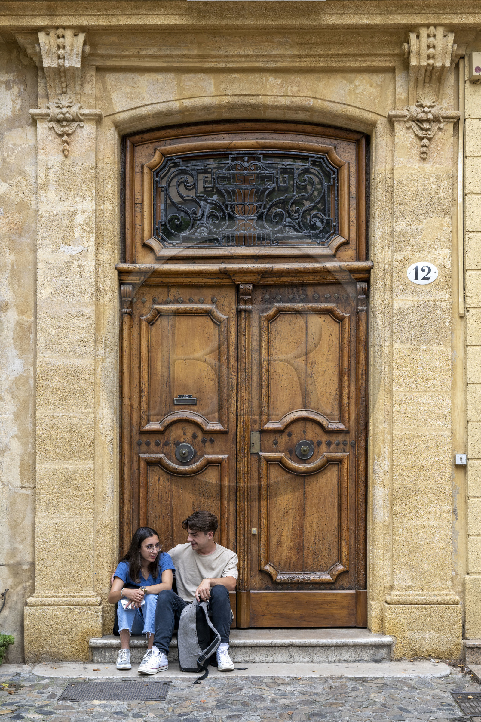 France, Bouches-du-Rhône (13), Aix en Provence, hotel particulier au 12 cours Mirabeau