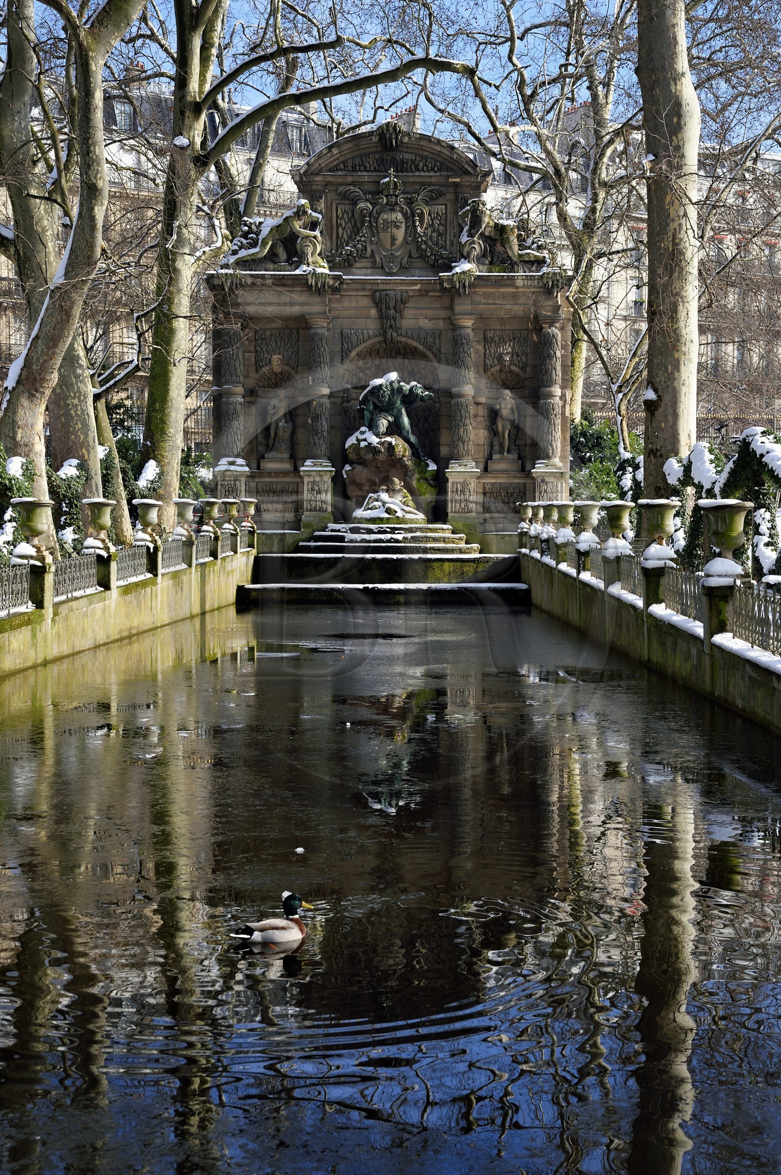 France, Paris, Saint Michel district, the Luxembourg Gardens, la fontaine Medicis (Medicis fountain)