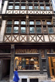 France, Seine Maritime, Rouen, fashion store in a half-timbered house from the Saint-Romain street