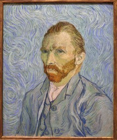 France, Paris, Orsay museum, L'Eglise d'Auvers-sur-Oise, portrait of the artist (1889) self-portrait of Vincent van Gogh