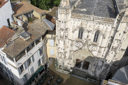 France, Vaucluse, Avignon, Saint Pierre (St. Peter's) Basilica (15th and 16th centuries) (aerial view)