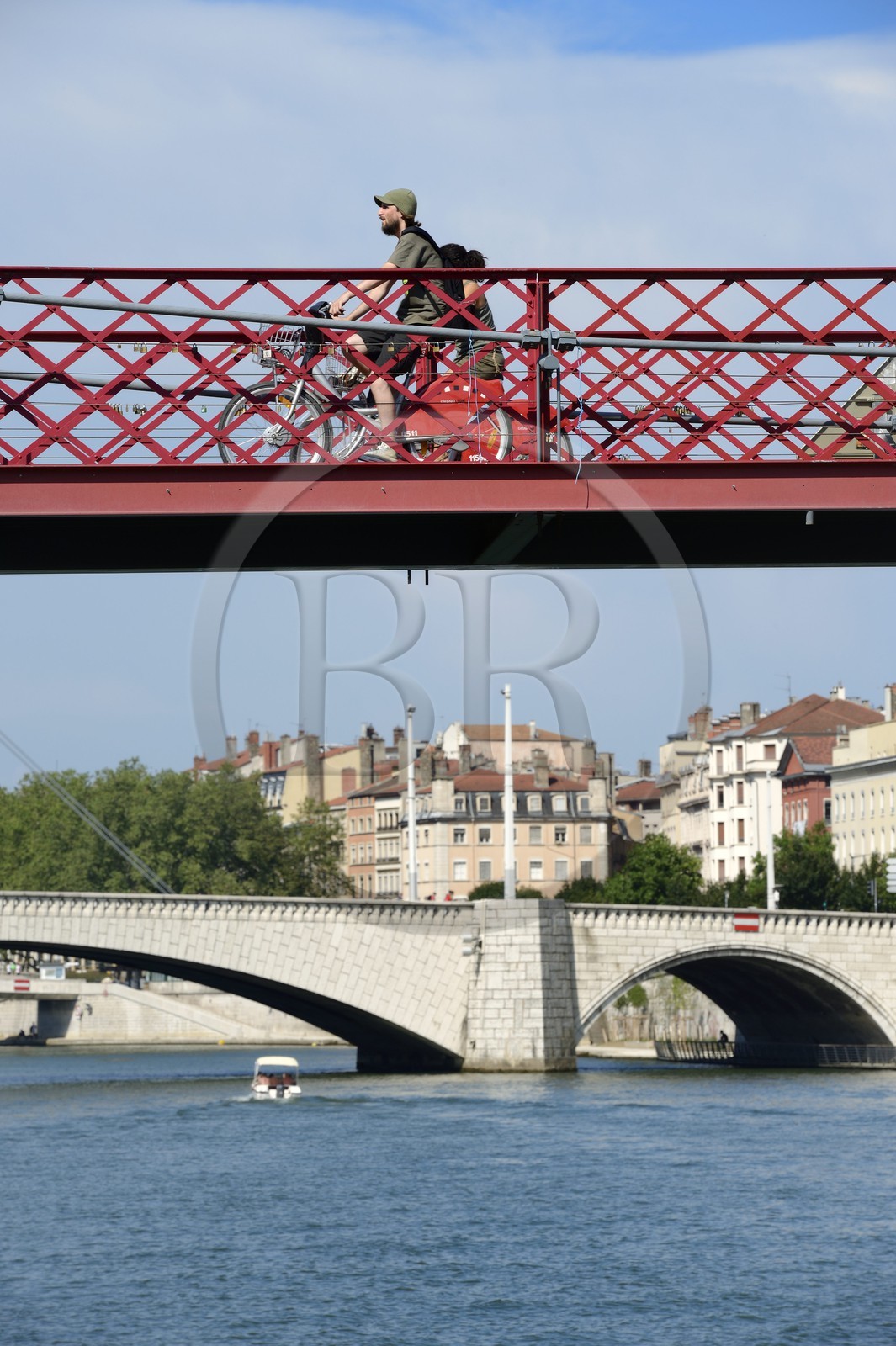 France, Rhône (69), Lyon, site historique classé Patrimoine Mondial de l'UNESCO, Vieux Lyon, quartier Saint-Georges, la passerelle Paul Couturier aussi appelé Saint Georges sur la Saône