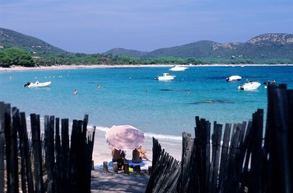 France, Corse-du-Sud (2A), plage de Palombaggia au sud de Porto-Vecchio