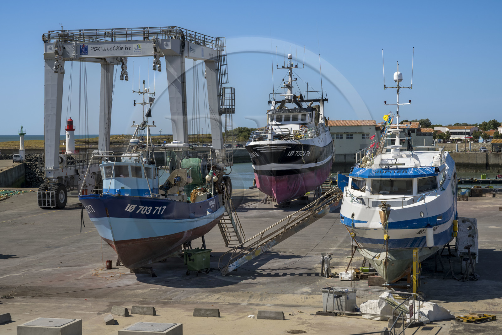 France, Charente Maritime, Oleron island, port of La Cotinière, flood basin built in 2022 at the foot of the new fish market