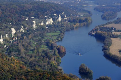 France, Seine-Maritime (76), Les roches d'Orival dans la vallée de la Seine au sud de Rouen (vue aérienne)