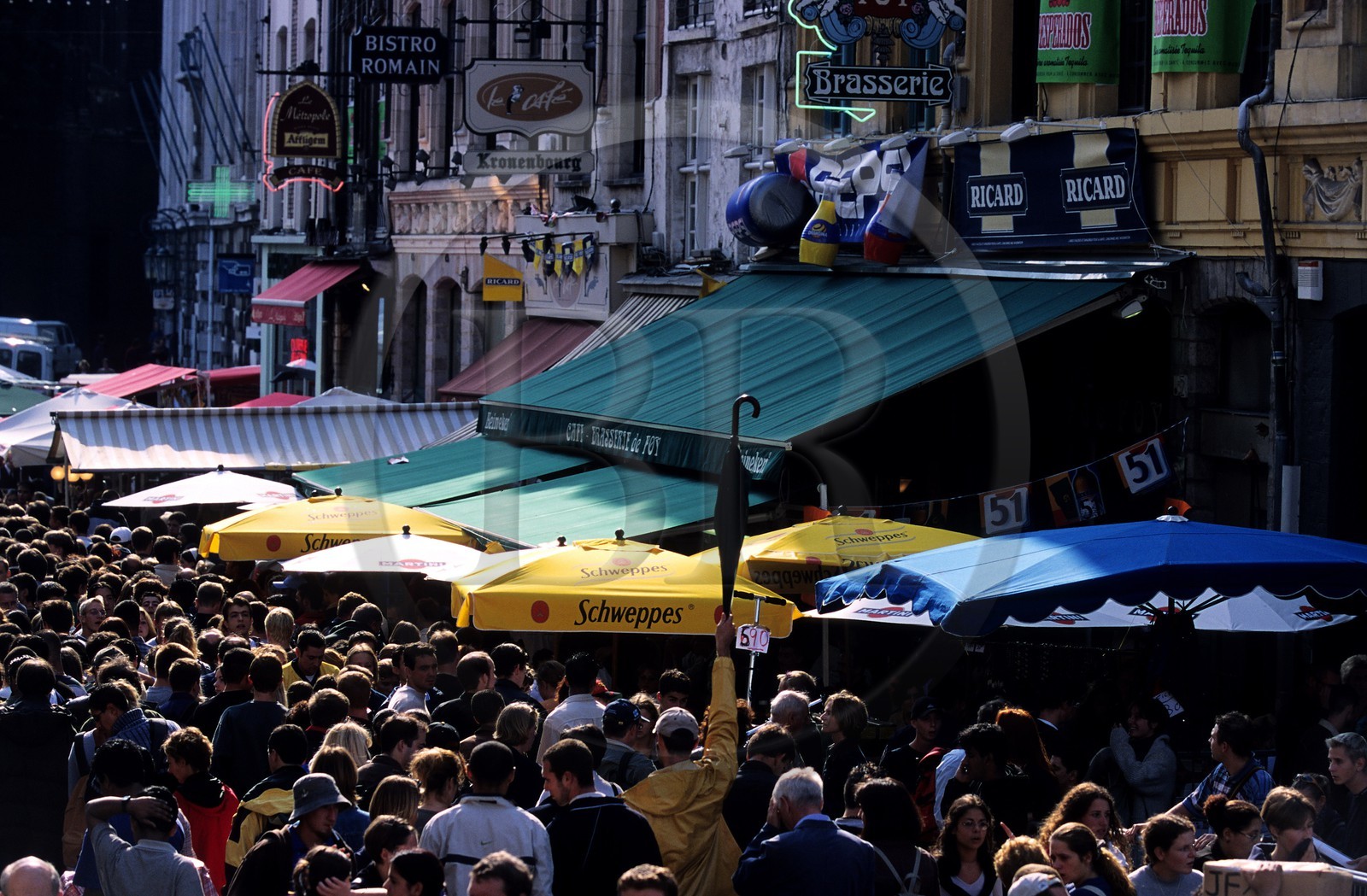France, Nord, Lille, crowd in Rihour street during the Braderie de Lille (jumble sale)
