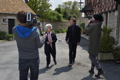 France, Yvelines, Montchauvet, shooting for the television of the Preferred Village of the French (Village Préféré des Français) with Stéphane Bern